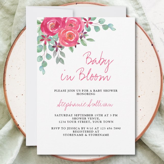 Baby in Bloom Girl's Baby Shower Einladung (Von Creator hochgeladen)