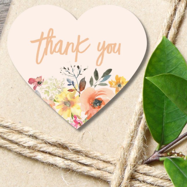 Baby in Bloom Gold Orange Baby Dusche Herz-Aufkleber (Von Creator hochgeladen)