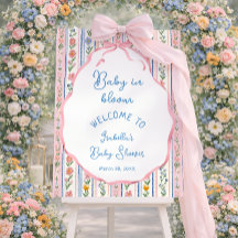 Baby in Bloom Grandmillennial Baby Shower Welcome 