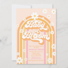 Baby in Bloom Groovy Daisy Rainbow Baby Dusche Einladung