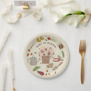 Baby in Bloom Growing Garden Kinderdusche Pappteller