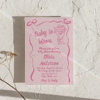 Baby in Bloom Hand gezeichnete Blume Bouquet Dusch