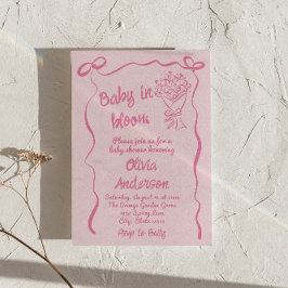 Baby in Bloom Hand gezeichnete Blume Bouquet Dusch Einladung