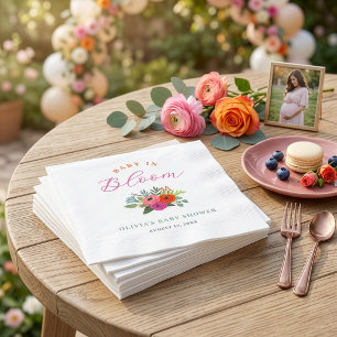 Baby in Bloom Helle Florale Babyparty Serviette