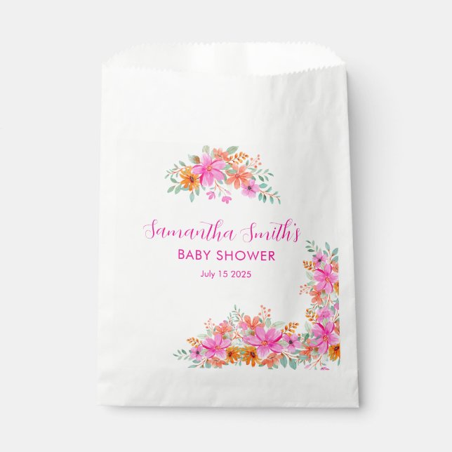 Baby in Bloom helle Sommerdusche Geschenktütchen (Vorderseite)