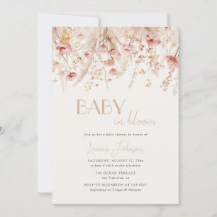 Baby in Bloom Herbstmohn Baby Shower Einladung