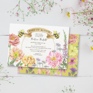 Baby in Bloom Honey Gelbe Wildblume Kinderdusche Einladung