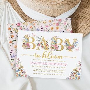 Baby in Bloom Hübsch Wildblume Garden Dusche Einladung
