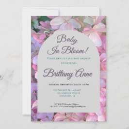 Baby in Bloom Hydrangea Baby Shower Invitation Einladung