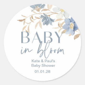 Baby in Bloom Junge Dusche bevorzugen Aufkleber