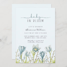 Baby in Bloom Junge Dusche Einladung