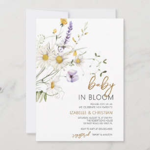 Baby in Bloom Kamille Wildblumen Dusche Einladung