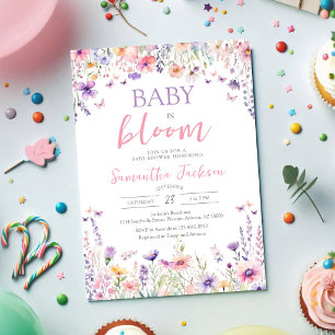 Baby in Bloom Kleine Wildblumen-Baby-Party Einladung
