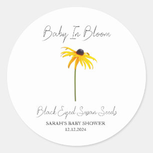 Baby in Bloom l Black mit Augen Sushan Samen Baby  Runder Aufkleber