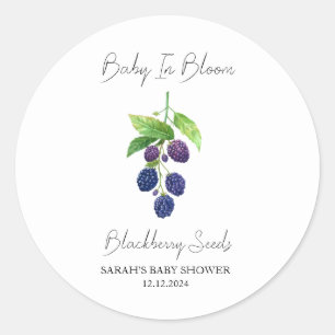 Baby in Bloom l BlackBerry Seeds Kinderdusche Runder Aufkleber