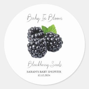 Baby in Bloom l BlackBerry Seeds Kinderdusche Runder Aufkleber