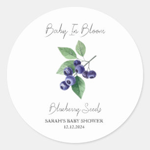 Baby in Bloom l Blueberry Seeds Baby Dusche Runder Aufkleber