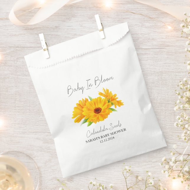 Baby in Bloom l Calendula Säuglingsdusche Geschenktütchen (Ausgeschnitten)