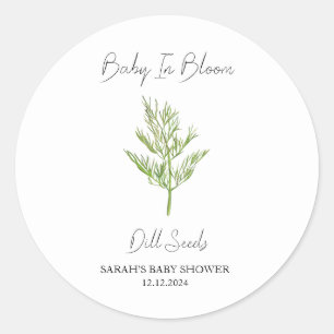 Baby in Bloom l Dill Seeds Baby Dusche Runder Aufkleber