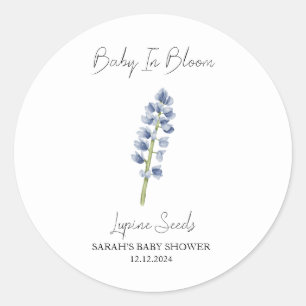 Baby in Bloom l Lupine Seeds Kinderdusche Runder Aufkleber