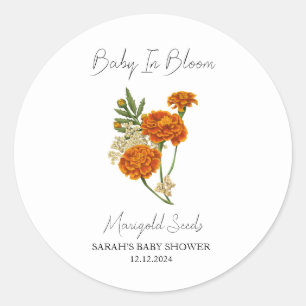 Baby in Bloom l Marigold Seeds Kinderdusche Runder Aufkleber