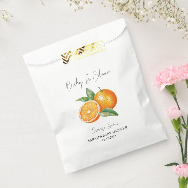 Baby in Bloom l Orange Seeds Baby Dusche Geschenktütchen (Versiegelt)