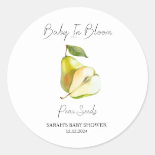 Baby in Bloom l Pear Seeds Kinderdusche Runder Aufkleber