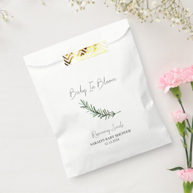 Baby in Bloom l Rosemary Seeds Kinderdusche Geschenktütchen (Versiegelt)