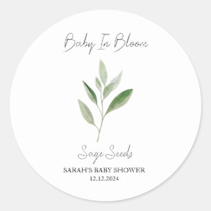 Baby in Bloom l Sage Seeds Kinderdusche Runder Aufkleber