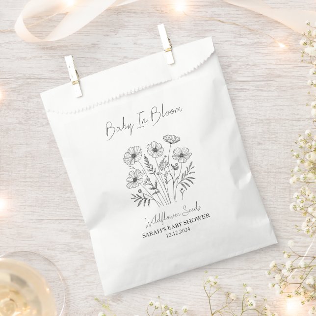 Baby in Bloom l Wildblume Säuglingsdusche Geschenktütchen (Ausgeschnitten)
