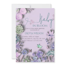 Baby in Bloom Lavender Lilac Floral Baby Dusche