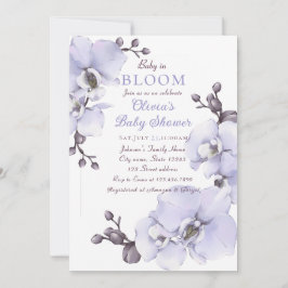Baby in Bloom Lavender Orchid Baby Shower Invitati Einladung