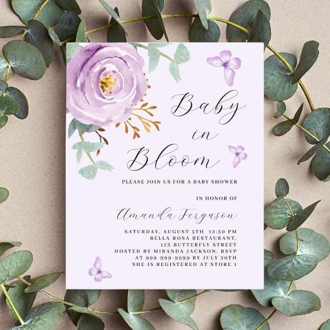 Baby in Bloom lila Rose Schmetterling Kinderdusche (Von Creator hochgeladen)