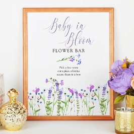 Baby in Bloom Lila Wildblume Blume Bar Poster