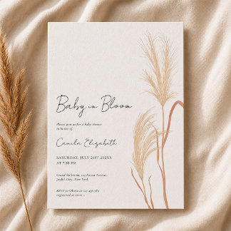 Baby in Bloom Pampas Grass Baby Shower Einladung