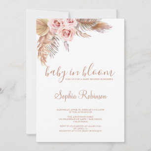 Baby in Bloom Pampas Grass Boho Babydusche Einladung