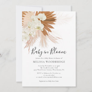 Baby in Bloom Pampas Grass Fall Dusche Einladung