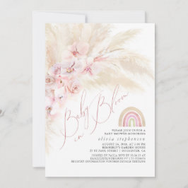 Baby in Bloom Pampas Grass Rainbow Baby Dusche Einladung