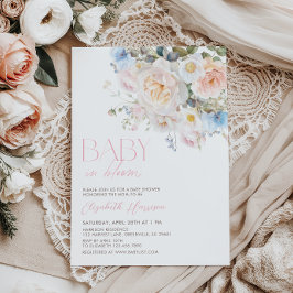 Baby in Bloom Pastel Blumendusche Einladung