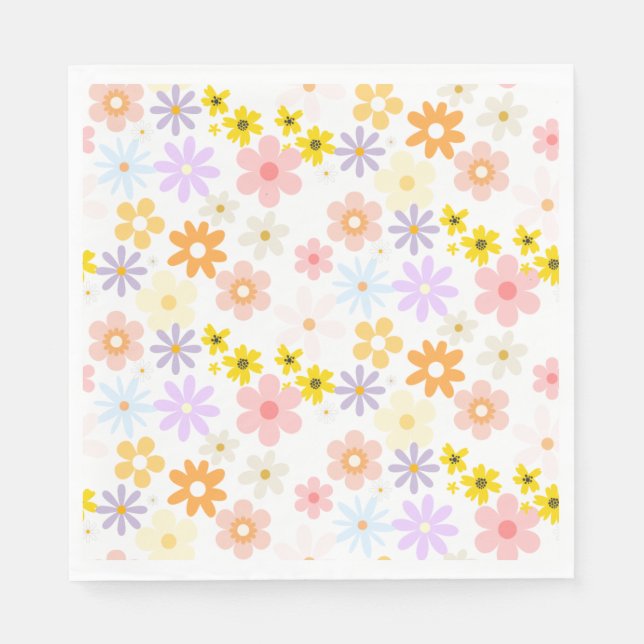 Baby in Bloom Pastel Floral Retro Baby Dusche Serviette (Vorderseite)