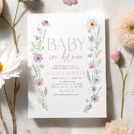 Baby in Bloom Pastel Wildflowers Baby Shower Einladung