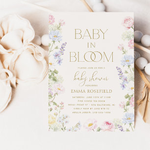 Baby in Bloom Pastell-Garten-Baby-Party Einladung