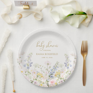 Baby in Bloom Pastell-Garten-Baby-Party Pappteller