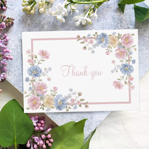 Baby In Bloom Pastell-Wildblumen-Baby-Party Dankeskarte
