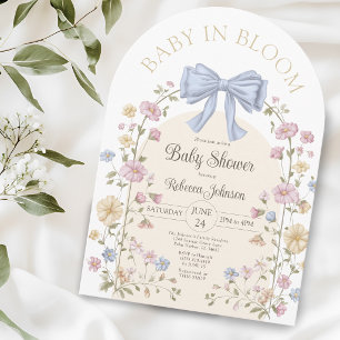 Baby In Bloom Pastell-Wildblumen-Baby-Party Einladung