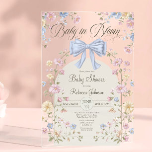 Baby In Bloom Pastell-Wildblumen-Babyparty Acryleinladungen