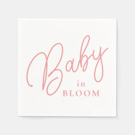 Baby in Bloom Peach Farbe Handschrift Script Serviette