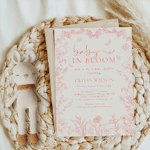 Baby in Bloom Pfirsichpink Chinoiserie Babydusche