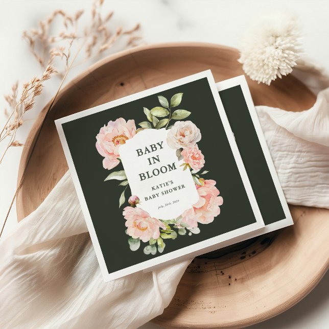 Baby in Bloom Pink Aquarell Blumenspülung Serviette (Von Creator hochgeladen)