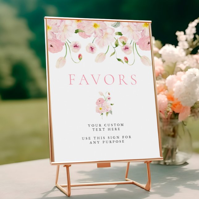 Baby In Bloom Pink Baby Shower Table Sign Poster (Von Creator hochgeladen)